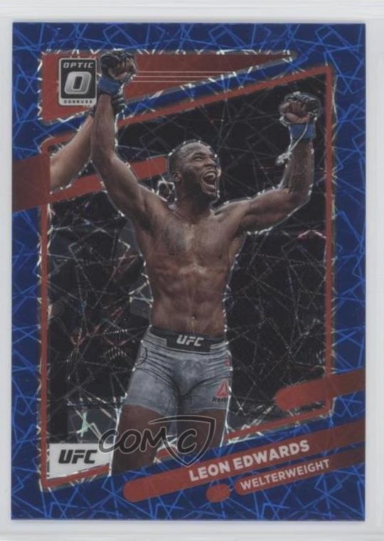 2022 Panini Donruss Optic UFC Blue Velocity Prizm Leon Edwards #62 1wv