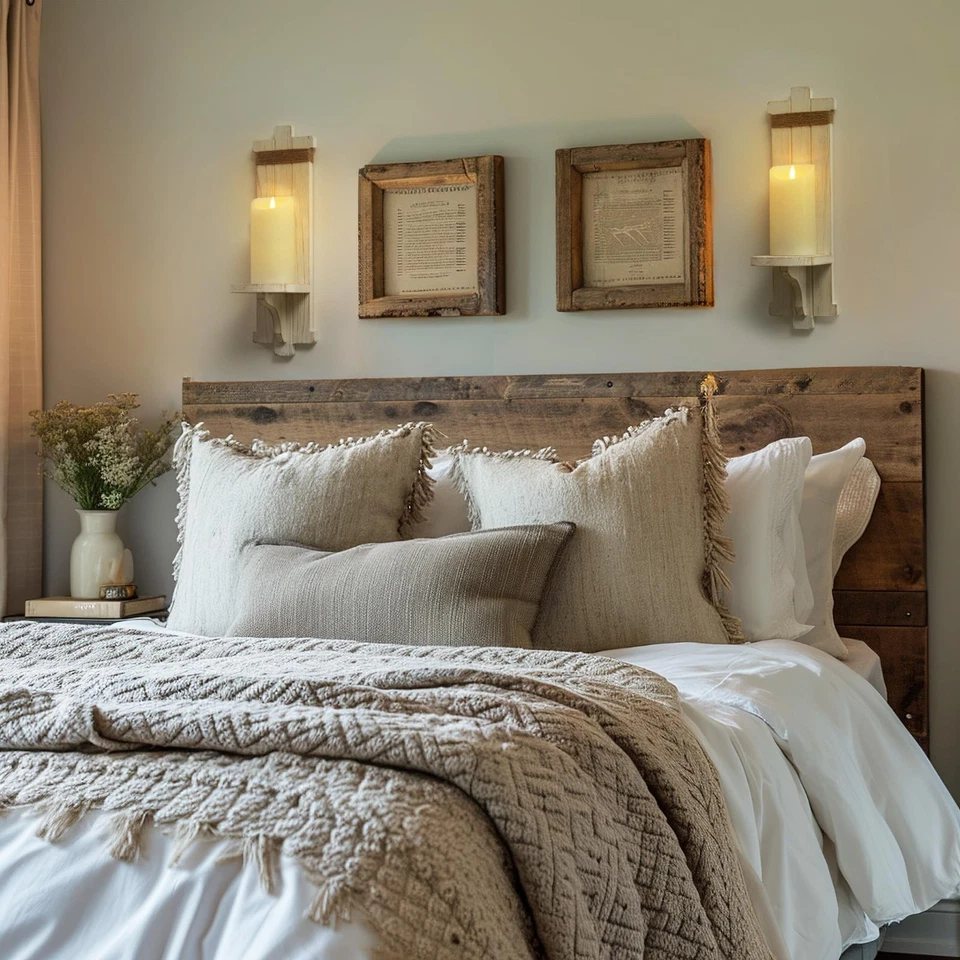 Wall Sconces Candle Holder Set of 2 Farmhouse Wooden Rustic Wall Decor - Image 3 of 4