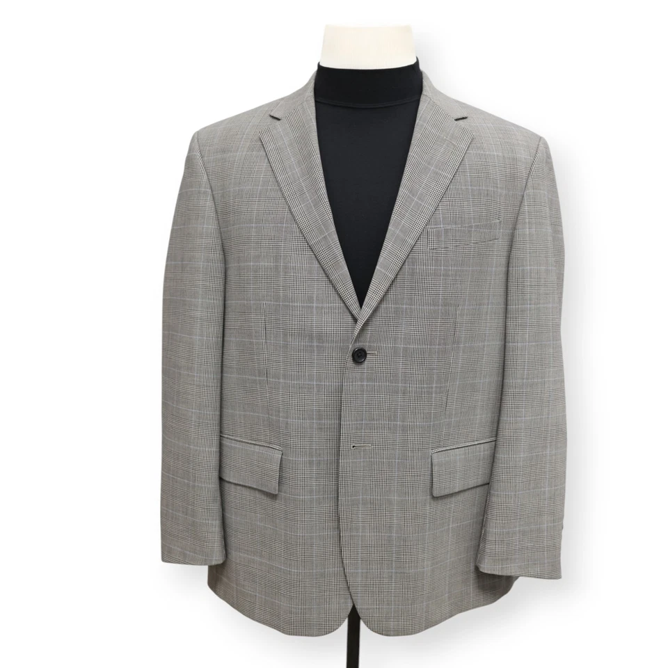 NAUTICA Hombre Gris Azul Cuadros 100% Lana Abrigo Deportivo Traje Chaqueta Blazer 42 S Foto 2 de 4