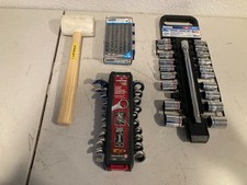 Lot Husky Stubby 7-Pc Wrench Set & Kobalt 33-Pc Power Driver + Stanley Rubber