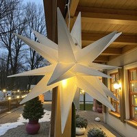 LED Weihnachtsstern FüR AußEn Stern HäNgend 60Cm Batterie Warmweiß 6/18H Timer