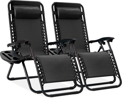 Best Choice Products Set of 2 Adjustable Steel Mesh Zero Gravity Lounge Chair Re