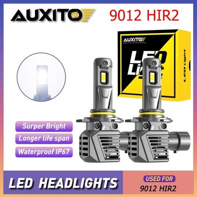 PAIR AUXITO NEW M5S 9012 LED BULB High KIT Low Beam Headlight Fan Super White X2