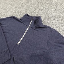 Eddie Bauer Sweatshirt Womens L Blue Fleece 1/4 Zip Mock Neck Pullover Outdoor