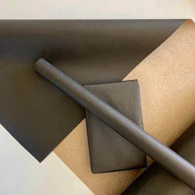 Geschenkpapier schwarz 50 cm breit umweltfreundlich, 100% recyceltes Kraftpapier | recycelbar