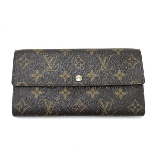 Used LOUIS VUITTON Long wallet Portefeuille Sarah M61734 Scratches and stains
