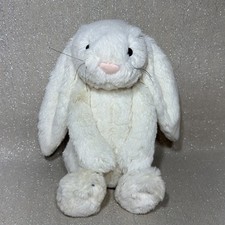 VTG Jellycat Bashful Bunny Cream Medium With Whiskers  Embroidered Paws OG JC2