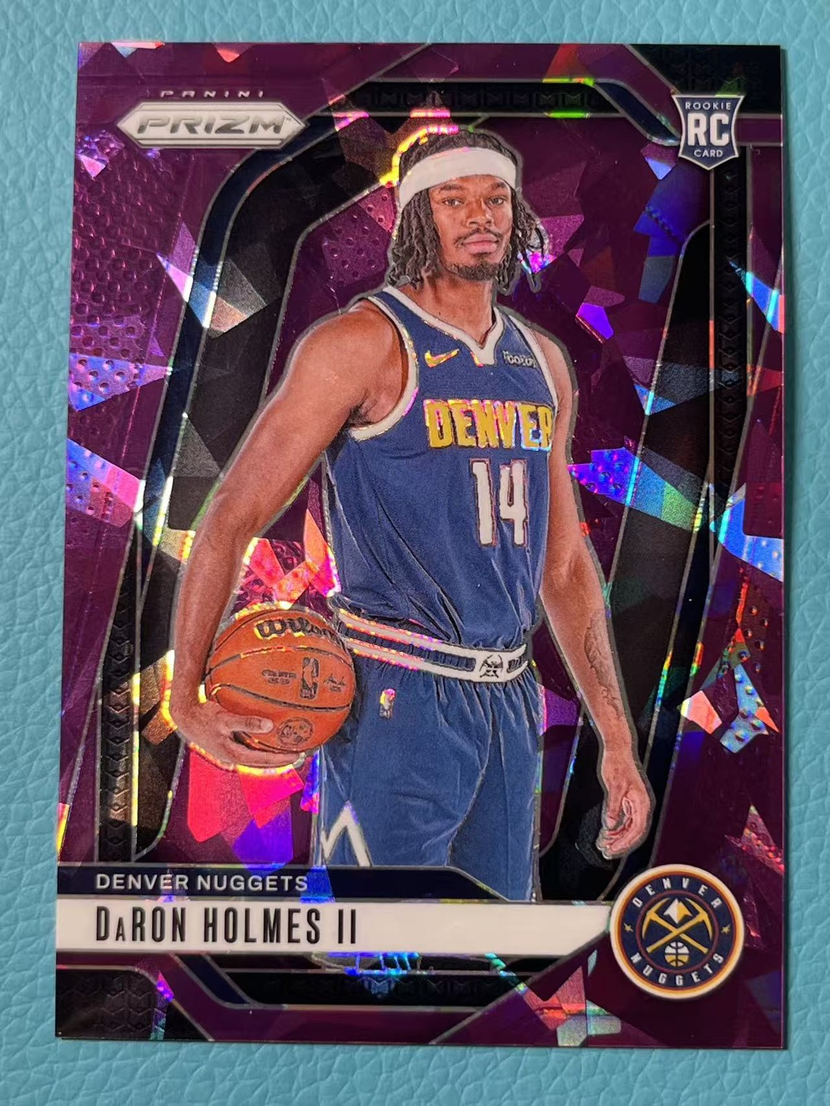 Daron Holmes II 2024-25 Panini Prizm 085/149 Pink Cracked Ice RC Nuggets #235