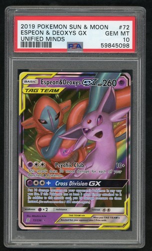 Espeon & Deoxys-GX graded PSA 10 for sale on eBay