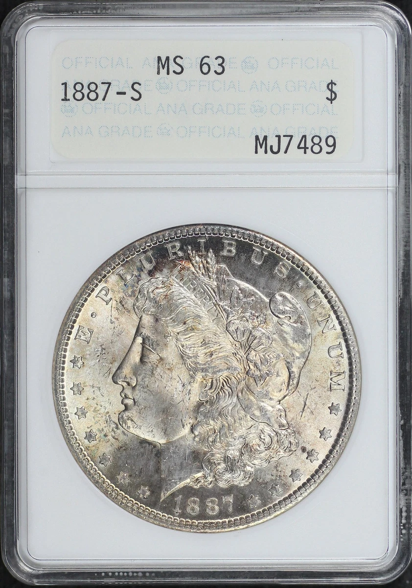 K*様 1887 Morgan Dollarモルガンダラー銀貨 MS63 PCG 25+ MS 63 Graded 1887 Year Morgan US Dollars (1878-1921) for sale
