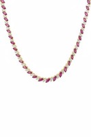 Latelita Viscountess Statement Tennis Kette Rubin Gold 925 Sterling Silber