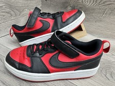 Nike Niños Rojo Negro Parte Superior Baja Zapatos Tenis Talla 1.5Y DV5457-600 Juego Todo el Día