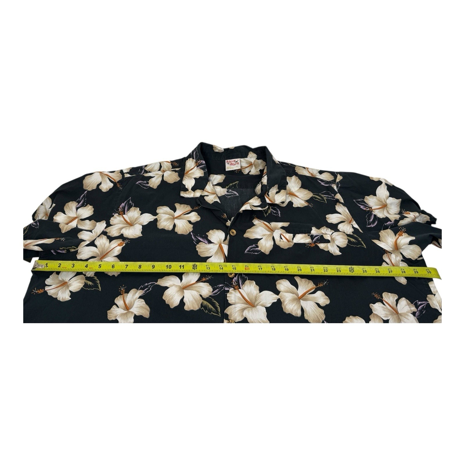 VTG Barefoot In Paradise Men’s 4XL Hawaiian Shirt Black Button Up Floral