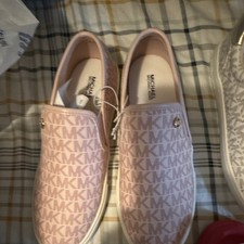 Michael Kors Womens Pink Logo Canvas Slip-On ...