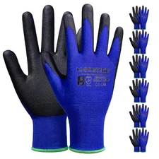 MANUSAGE Safety Work Gloves Men and Women, Microfoam Nitrile Work Gloves Medi...