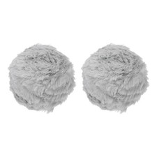 35yds Faux Fur Yarn, 2 Skeins 50g 0.6"OD Fuzzy Yarn Fluffy Yarn, Light Gray