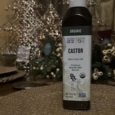 Aura Cacia Organic Castor Carrier Oil 16 fl oz 473 mL Cold Pressed All Natural