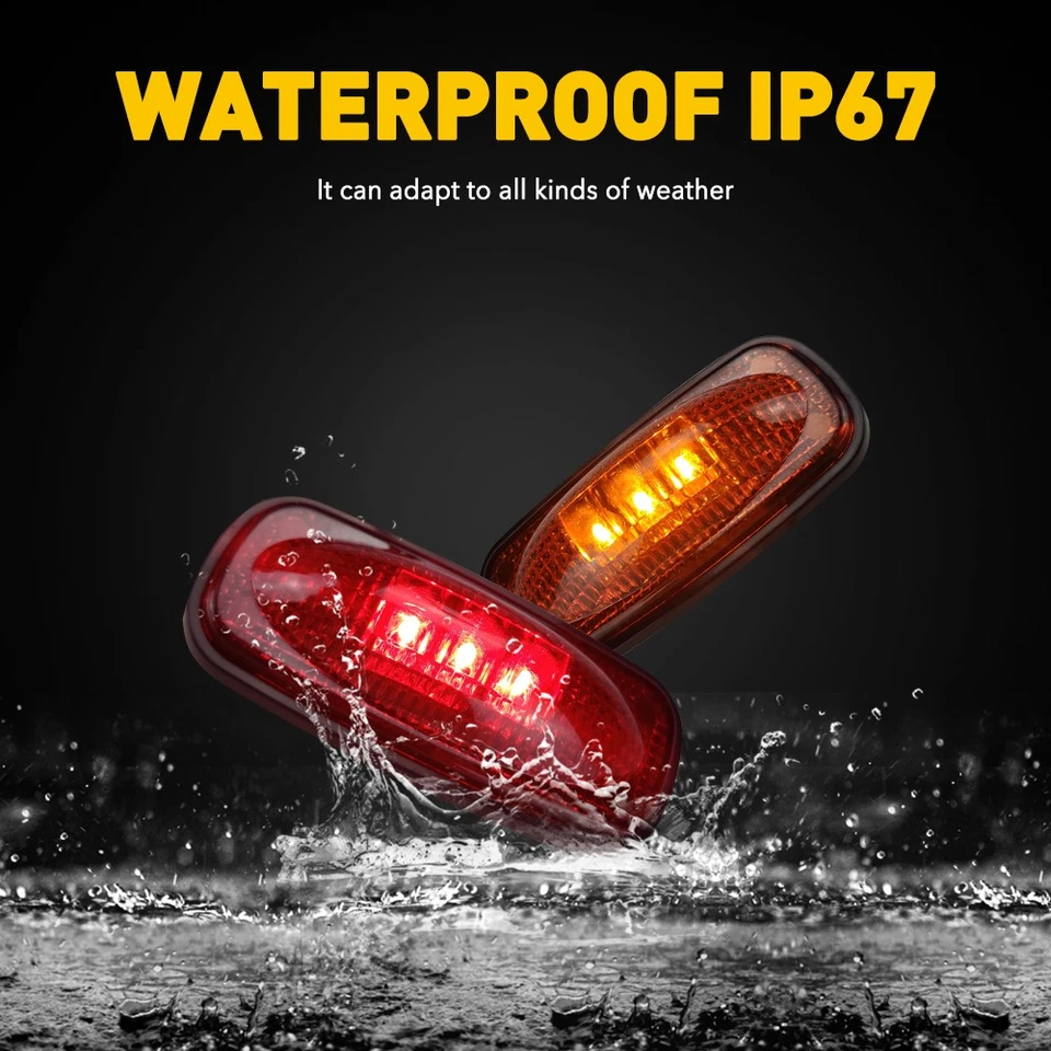 4*Luces de señalización laterales LED de guardabarros ámbar+rojo para Dodge RAM 2500 3500 transparentes Foto 4 de 4
