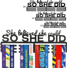 Medal Hanger Display She Believed she Could SO SHE DID - Wall Mount Easy to Inst