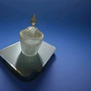 Indiana Glass Clear Diamond Point Ice Bucket & Cover