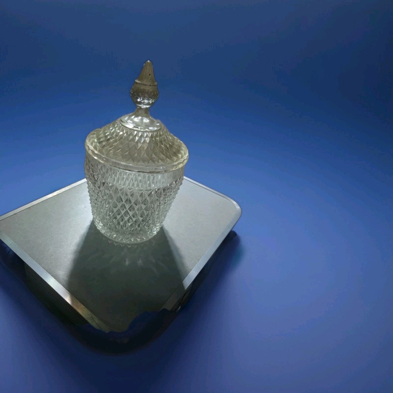 Indiana Glass Clear Diamond Point Ice Bucket & Cover