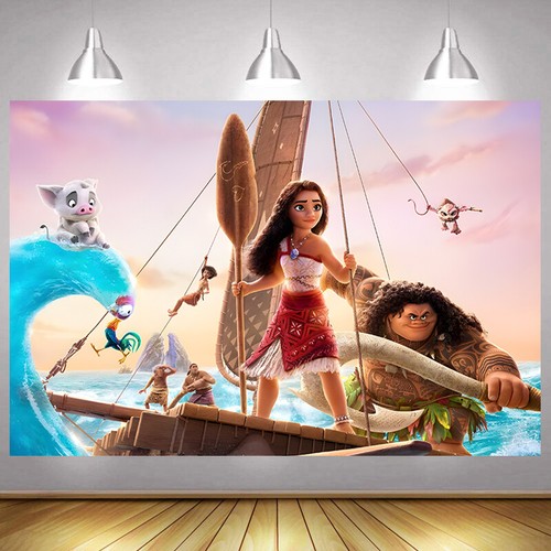 Moana Backdrop Birthday Party Vaiana Princess Photography Background Banner Prop