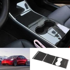 For Tesla Model 3 2017-2020 Carbon Fiber Center Console Water Cup Holder Panel