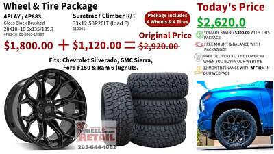 SET OF 4 WHEEL & TIRE PACKAGE | 4Play 4P83 20x10 -18 6x135/6x139.7