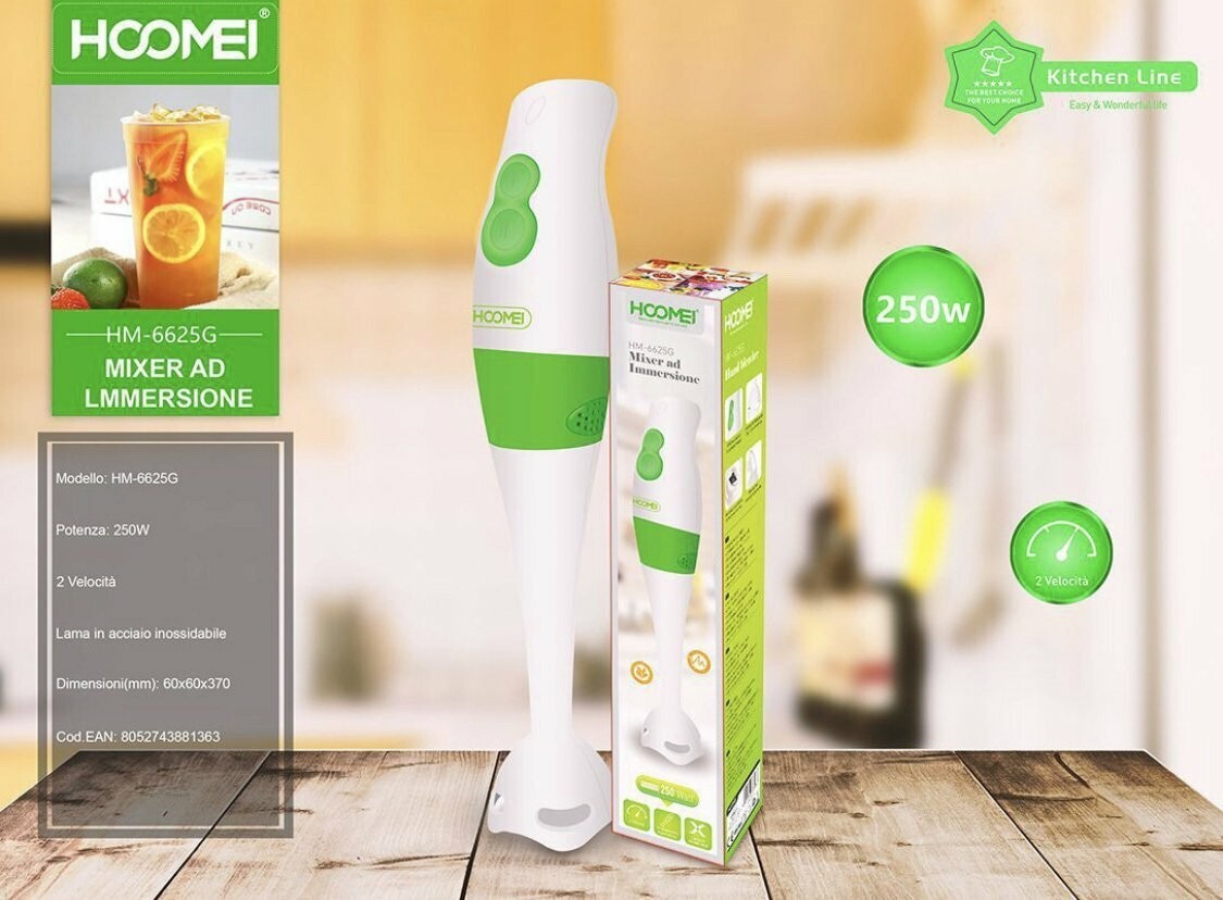 Mixer Verde Hoomei HM-6625G 250W: Stile e Potenza in Cucina