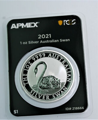 #ad 2021 .9999 silver 1 oz Australia Swan BU First Strike coin in PCGS TEP $113.23