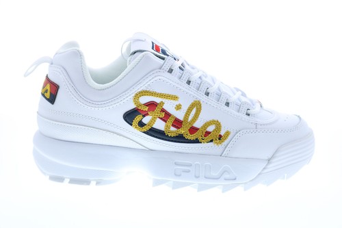 Fila Disruptor II Signature Womens White Synthetic Lifestyle Sneakers Shoes