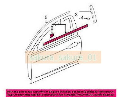 HONDA ACURA RSX DC5 DOOR WINDOW MOLDING SWEEP BELT LEF T& RIGHT SET GENUINE OEM - Picture 8 of 8