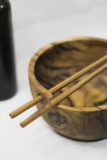 Japanese Bowl Soup wooden Bowl With Chopsticks Set Tableware Home Restaurant