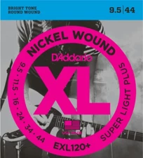 D'Addario Nickel Wound, Super Light PLUS, 9.5-44 Electric Guitar Strings - EXL12
