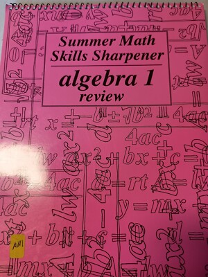 Summer Math Skills Sharpener: Algebra I Review 1995 AA1