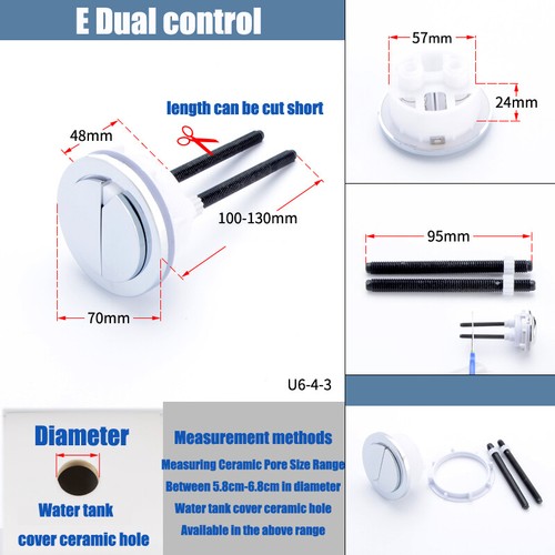 Toilet Button Flush Dual/Single Flush Control Cistern Water Saving Universal - Picture 8 of 15