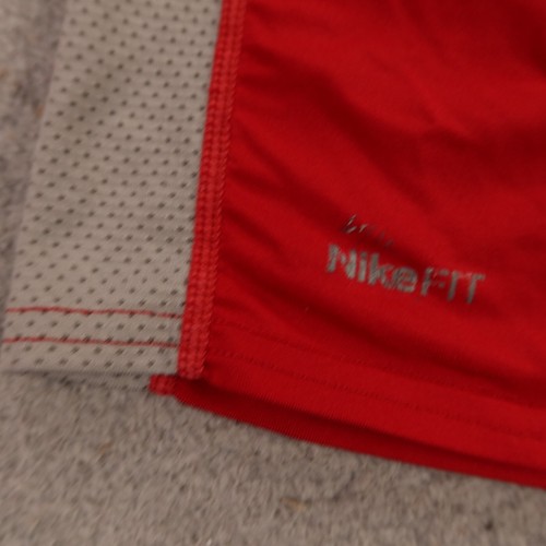 VTG Nike Shirt Boys M Red Gray Polyester Spandex Knit Fit Dry Youth - Picture 6 of 12
