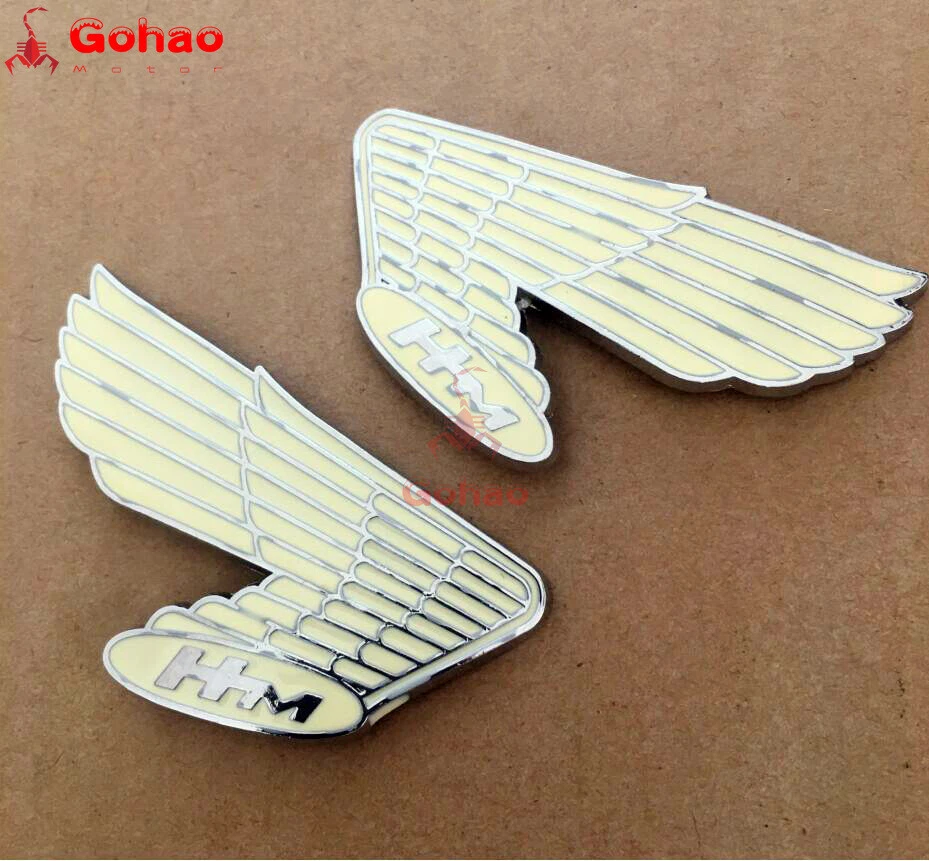 CB100 CL100 CB125 CB175 CL175 S90Z tanque de combustible/panel lateral emblema para ala HM Foto 3 de 4