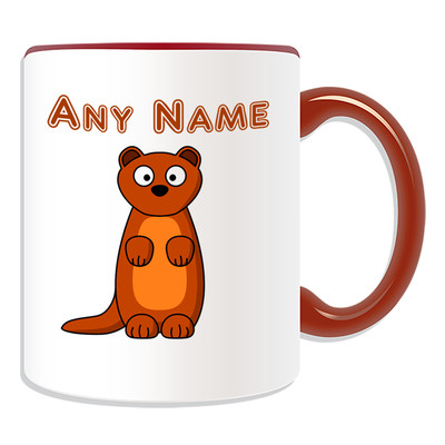 Personalisiertes Geschenk Wieselbecher Geldbox Tasse Name albern Mungo Erdmännchen Erdnuss