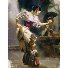 Beautiful High quality Hand-painted portrait girl Dancing art Oil painting