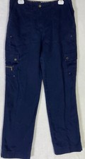 Lauren Ralph Lauren Polo Women's Cargo Pants Size 10 Zipper Utility Blue Cotton