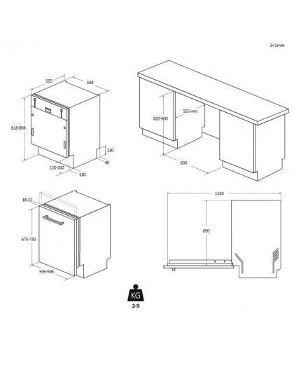 CANDY CIMC E0W 3E53 LAVASTOVIGLIE INCASSO TOTALE Motore inverter 13 Coperti E - Immagine 3 di 4