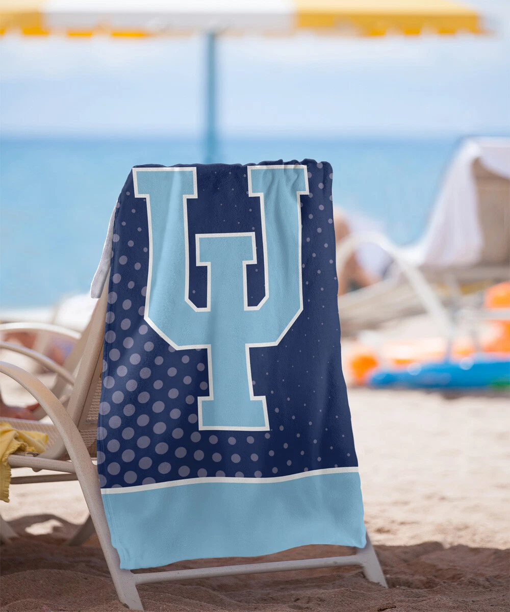 Upper Iowa University Beach Towel/Bath Towel, 30"x60" Radial Dots