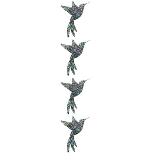  4 PIEZAS colibrí de hierro colgante hierro forjado aplicaciones adornos - Imagen 1 de 12