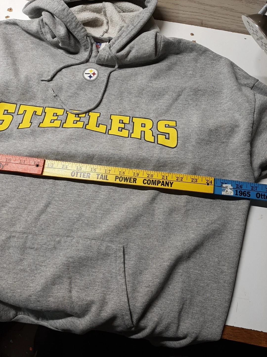 VETEMENTS Felpa con cappuccio pullover vintage NFL Pittsburgh Steelers abbigliamento squadra donna XL grigio