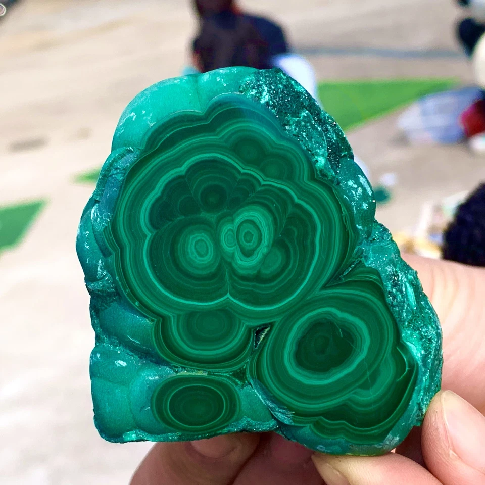 333G Natürlicher glänzender Malachit Transparent Cluster Roh Mineral Probe