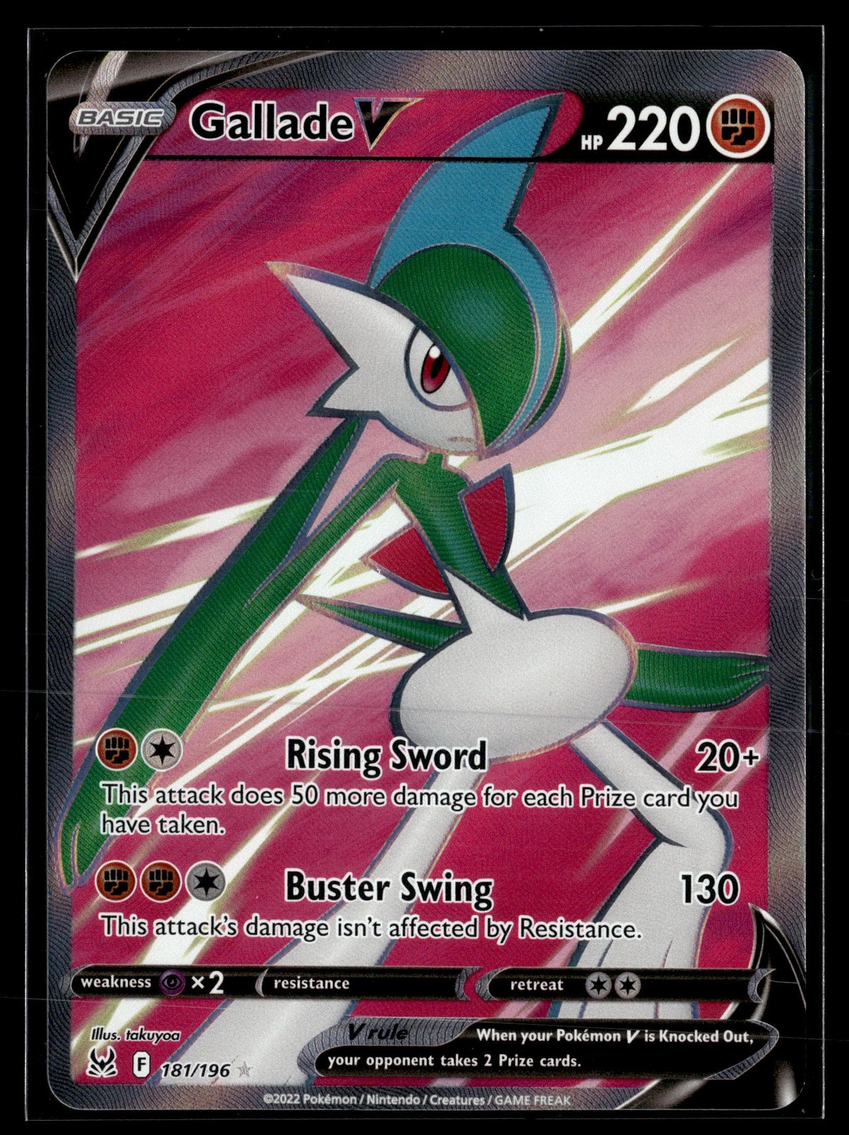 Pokemon TCG SWSH11: Lost Origin #181/196 Gallade V (Full Art)