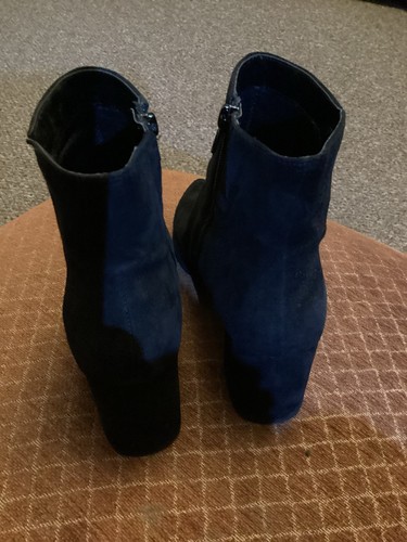 Black real suede pointed toe ankle boots size 39/6 - Picture 5 of 8