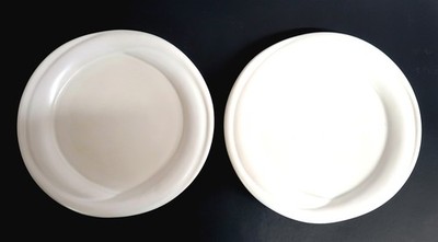 2 PETER SAENGER Minimalist 11'' Dinner Plates in White Matte Finish MCM Modernest