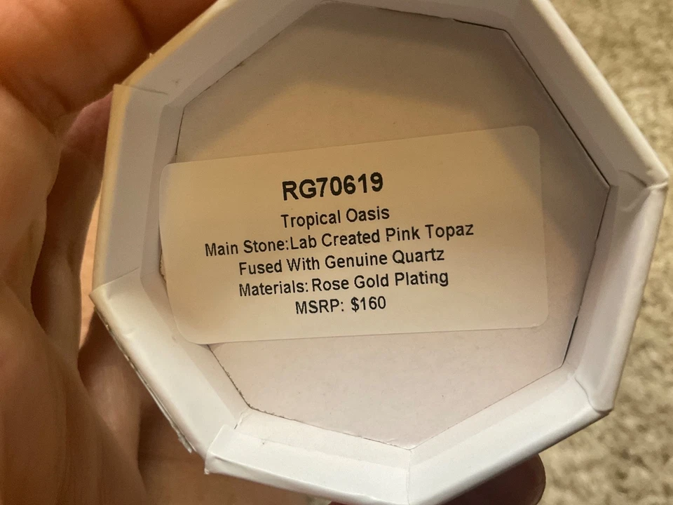 Bomb Party Resort Wear Topacio Rosa Oro Rosa Anillos Talla 7 Tropical Oasis RG70619 Foto 2 de 3
